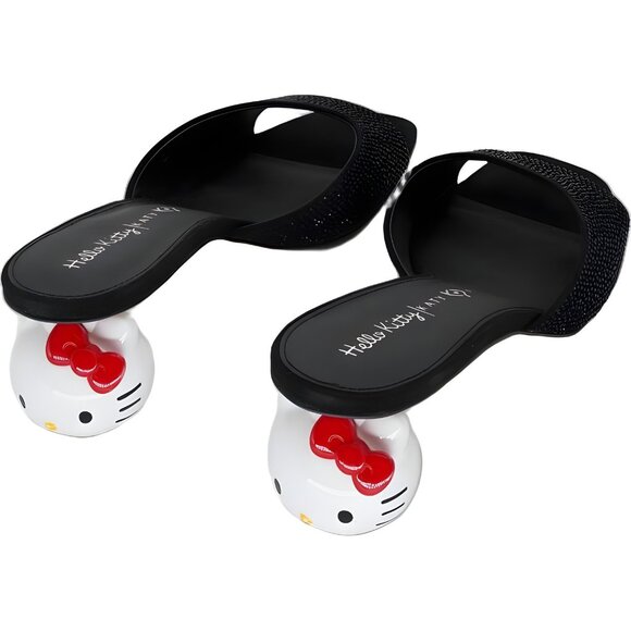 Hello Kitty x Katy Perry Rhinestone Heeled Slide Sandals Black Women 11M - Picture 3 of 6